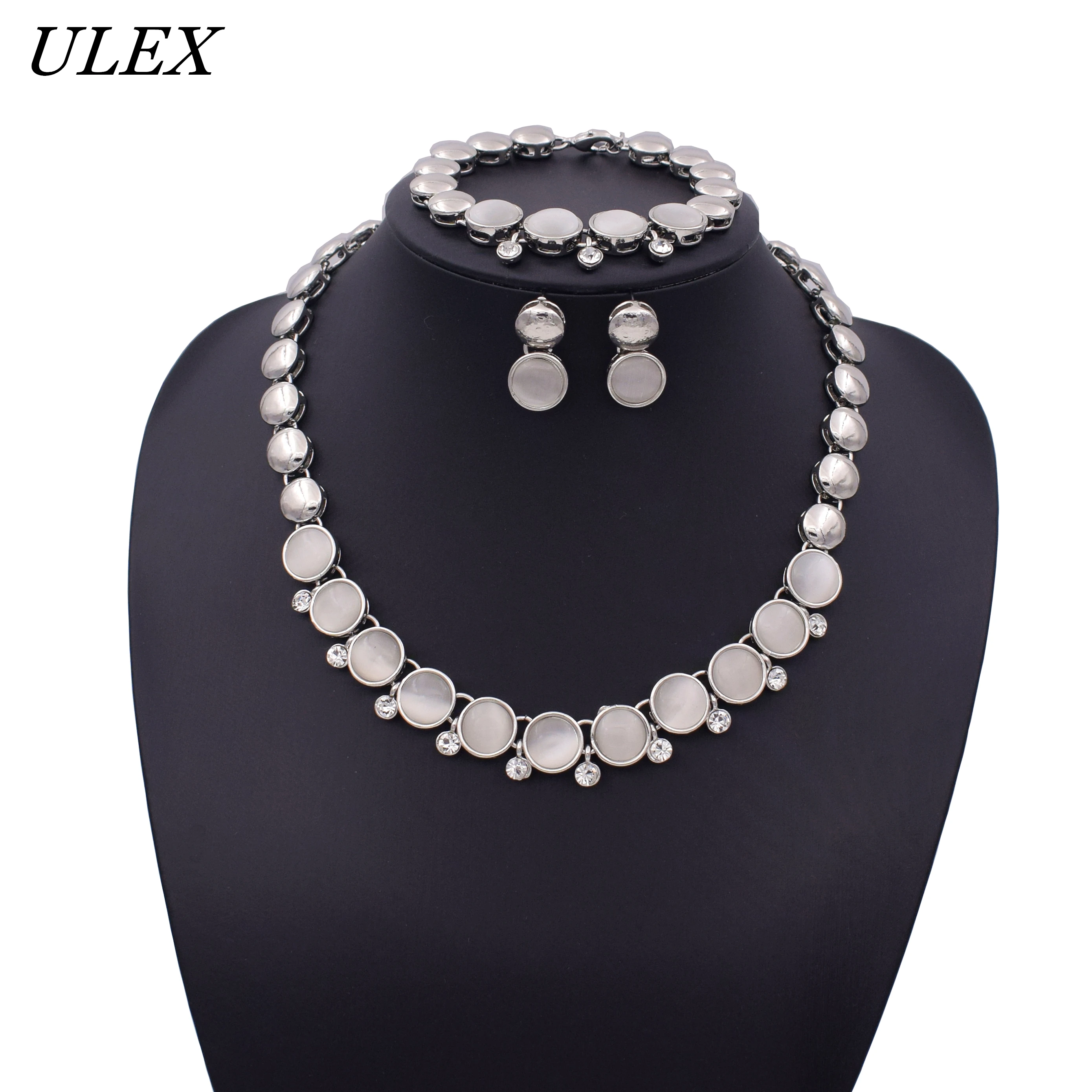 

Luxury Wedding jewelry sets Bridal Jewelry Sets for Brides Women Necklace Bracelet Ring Earring Set Silver Jewellry