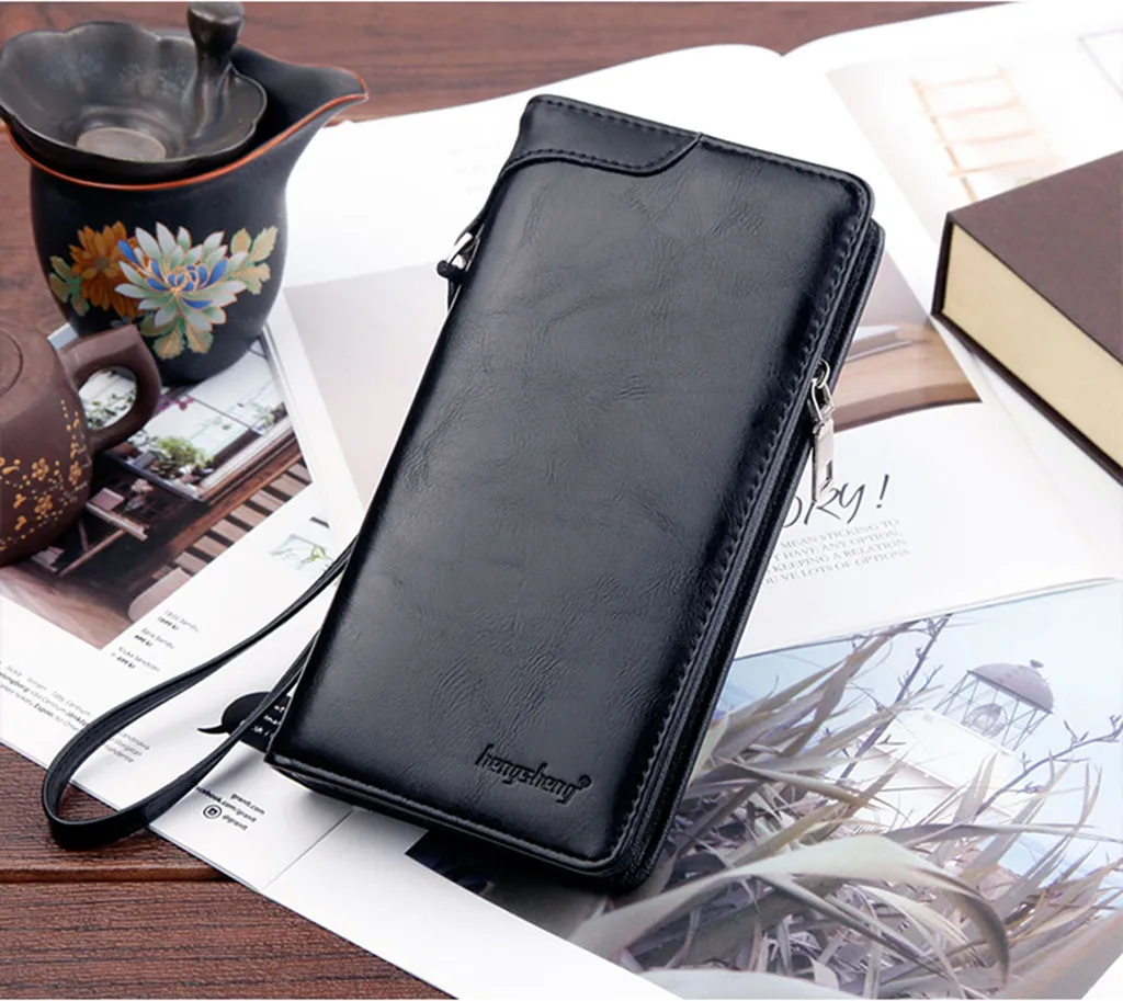 

Mens Wallets Long Casual Multi Function Clutch Card Package Holder porte monnaie erkek cuz dan portafoglio uomo 2019