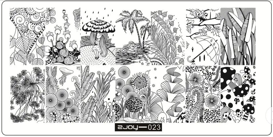 Zjoy 1 шт. 30 стилей выбор ногтей штамповка пластины кружева цветок-одуванчик дизайн ногтей штамповка изображения пластины для маникюра штамповки пластины - Цвет: zjoy-023
