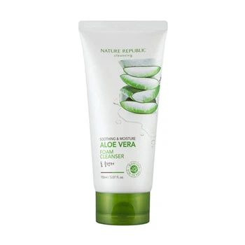 

NATURE REPUBLIC Soothing & Moisture ALOE VERA Foam Cleanser 150ml Facial Cleanser Moisturizing Acne Treatment Face Skin Care