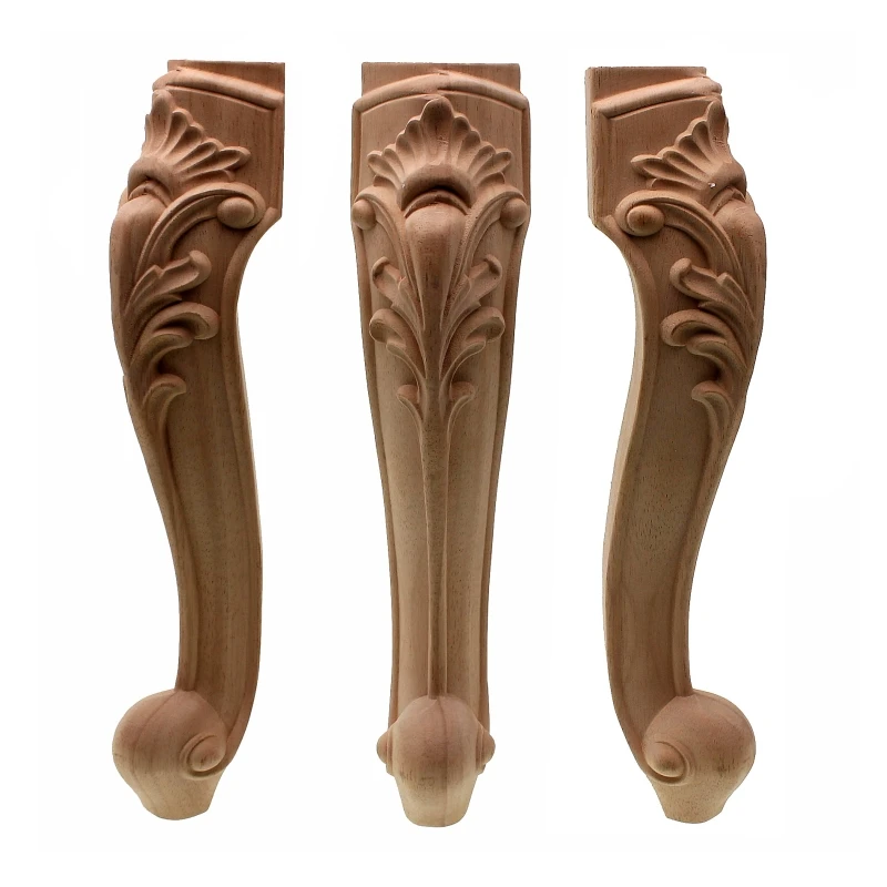 RUNBAZEF Carving Natural Wood Appliques for Furniture Legs and Feet Unpainted Wooden Mouldings Decal Home Decoration Accessories RUNBAZEF Carving Natural Wood Appliques for Furniture Legs and Feet Unpainted Wooden Mouldings Decal Home Decoration Accessories