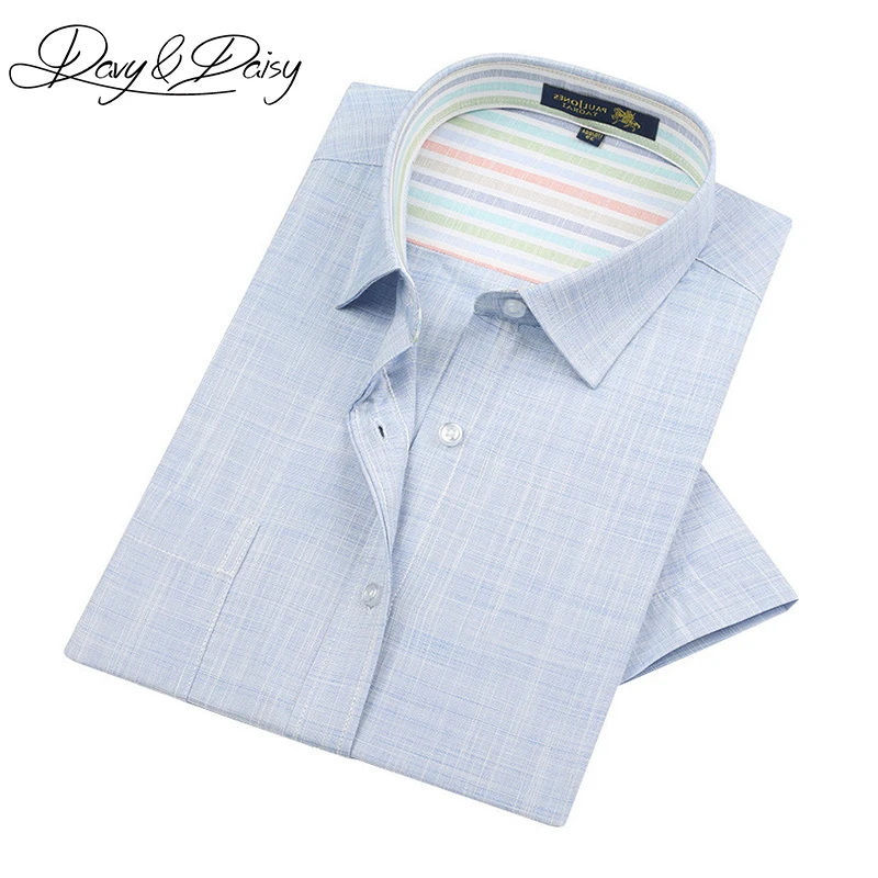 

DAVYDAISY High Quality Mens Short Sleeve Shirts Summer Brand Casual Solid Comfortable Linen Shirt Men Clothes 4XL DS-194