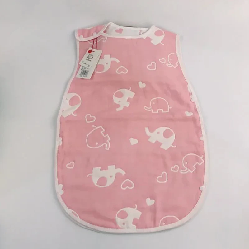 Спальный мешок мягкий хлопковый детский жилет без рукавов анти-спальная одежда Предотвращение холода и холода детское одеяло мультфильм спальные мешки - Цвет: 6  pink elephant