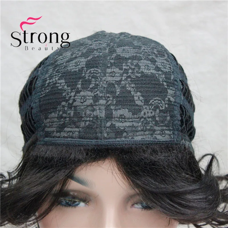 L-427B #4New Women's Dark Brown 4# Short Wavy Curly Synthetic Hair Full Wig For Everyday (4)