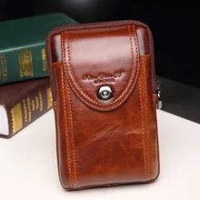 Мужской кошелек из натуральной воловьей кожи, чехол для мобильного телефона, чехол для сигарет, винтажный Повседневный ремень, Мужская поясная сумка из натуральной кожи