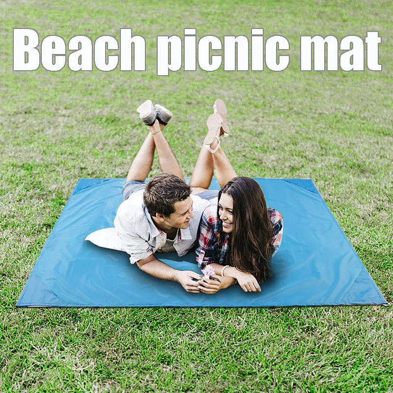 

Oxford Cloth 2 Color Camping Carpet Beach Mat Picnic Mat Cooking Blanket Folding Tent Cloth Travel Rugs Solid Sandless Placemat