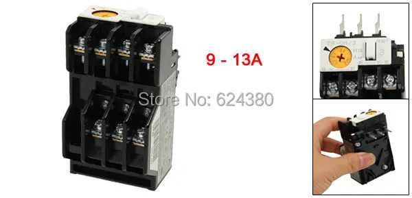 

TR-5-1N/3 Manual Reset Motor Protection Three 3 Poles 3P Thermal Overload Relay 9-13A Amps 1 NO 1 NC