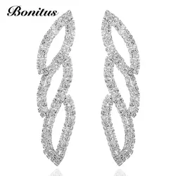 [Bonitus Jewelry] NewArrival модные плетеные Овальная Капля висячие серьги со стразами кристалл для модных женщин 08E1157