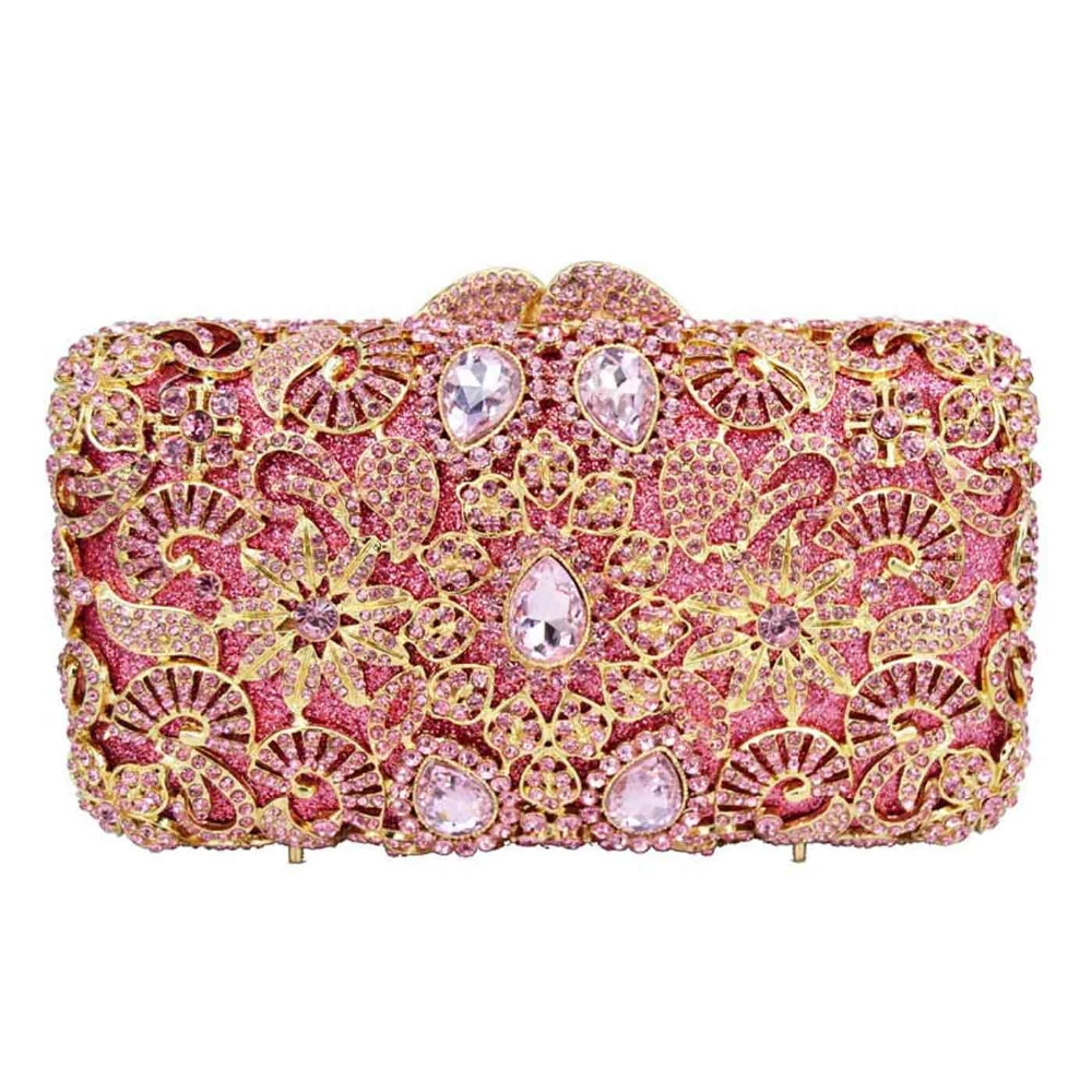 Bolsos de femeninos con incrustaciones de cristal, bolsos de noche para bodas, nupciales, monocromáticos, A502|Bolsas de - AliExpress