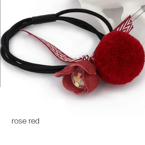 Buy 2 piece/lot Lovely Floral Hair Ties Balls Elastic