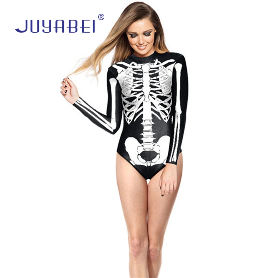 juyabei women one piece skull print swimsuit beach swimwear halloween cosplay long sleeve swim wear bathing suit - Halloween Swimsuit juyabei women one piece skull print swimsuit beach swimwear halloween cosplay long sleeve swim wear bathing suit - Halloween Swimsuit