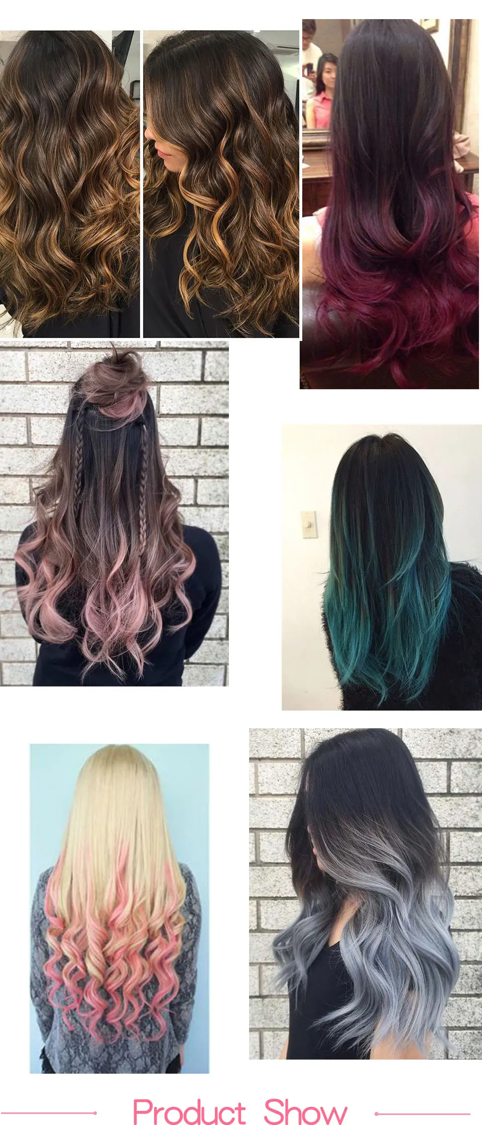 Extensions de Cheveux Ondulés Synthétique