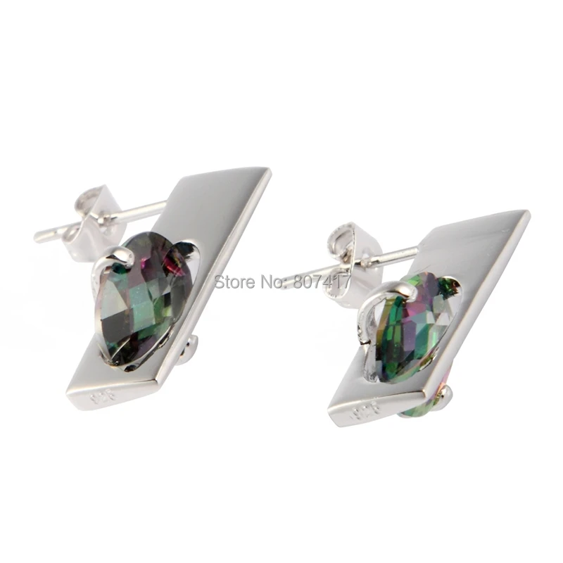 

SHUNXUNZE Earring Rainbow Cubic Zirconia Silver Plated Promotion earring jewelry E742 Best Sellers Best Sellers Explosion models