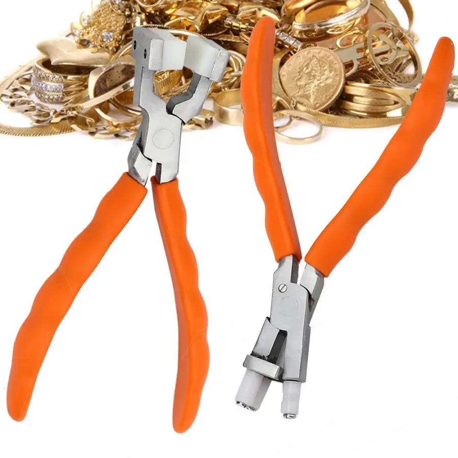

Professional Double Flat & Round Jewelry Nylon Jaw Pliers For Bending Shaping Eyewire Round Ring Bracelet Jewelry Making Tool l
