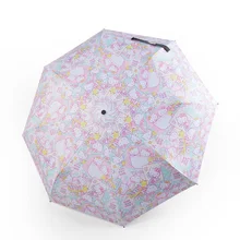 

New Creative Hello Kitty Cute Girl Sun Umbrella Cartoon Manual Folding Umbrella 3D