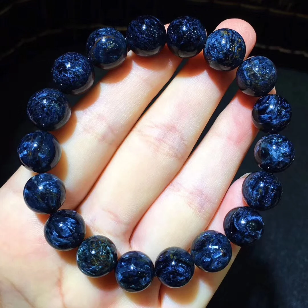 

B16076 11.2mm Natural 100% Namibia Pietersite Blue Red Beads Gemstone Round Bead Bracelets Man Women