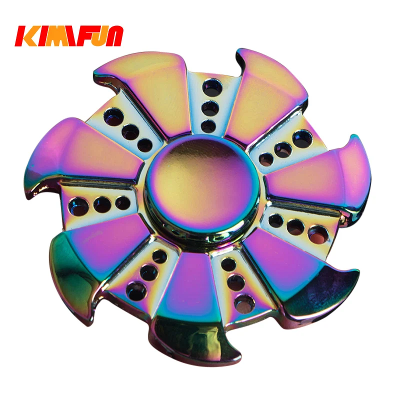 Многоцветный круговой Tri Hand Spinner цинковый сплав ADHD Austim обучающая игрушка стабильная долгое время для взрослых детей крутой подарок