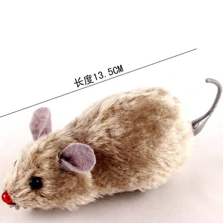 Горячий креативный Забавный Заводной пружинный мощный игрушечная плюшевая мышь кошка собака играющая игрушка механическое движение крыса аксессуары для домашних животных - Цвет: random