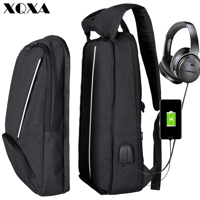 

XQXA Men's Backpacks Laptop Business New Design Casual Back Pack For Teenagers School Bagpack Large Black Computer Backpack Male