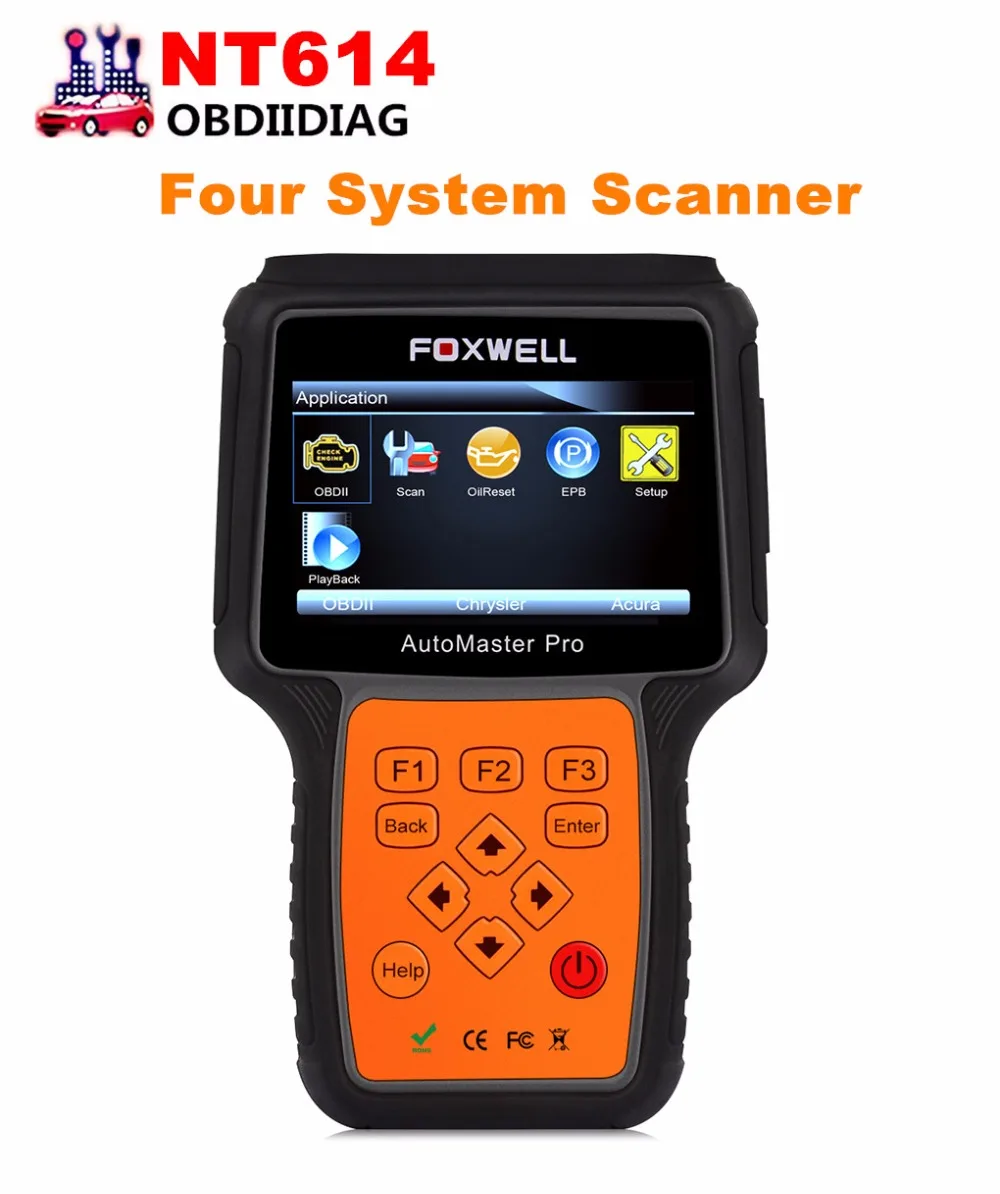 FOXWELL NT614 OBD Автомобильный Escaner ABS подушка безопасности и передача EPB