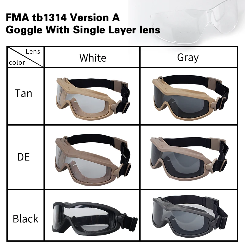 FMA JT Spectra серия Goggle с одним/двумя слоями Анти туман пыль очки Спорт страйкбол