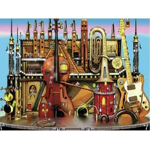 2018 new DIY Diamond Embroidery Music Town Full Square/Round Diamond Mosaic Crafts 5D Diamond Painting Cross Stitch Arts H207