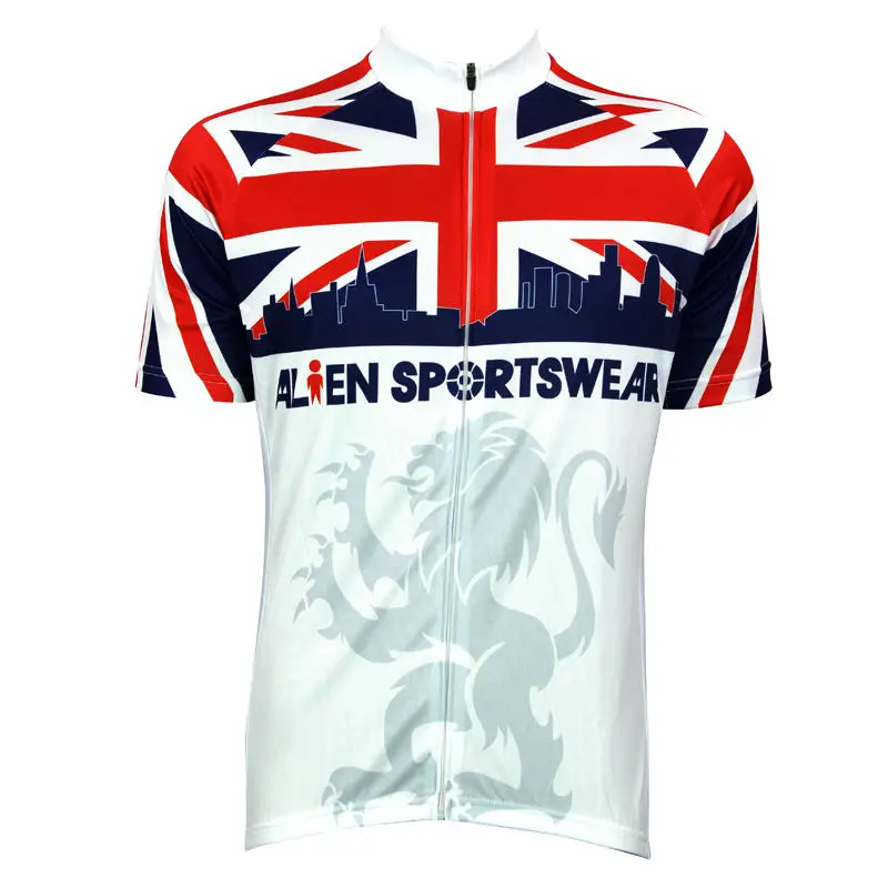 

New Mens Cycling Jersey Comfortable Bike/Bicycle Shirt England lions and the Union Jack logo Alien SportsWear Size 2XS-5XL
