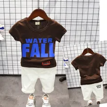 2-7 Years Casual Baby Boys White Hole Jeans+ Cotton T-shirt 2pcs Clothes Sets Tops Outfits Toddler Baby Boys Children Clothing iyeal kid baby boys clothes set casual cotton letter tops t shirt long pants for children toddler baby tracksuit 1 2 3 4 years
