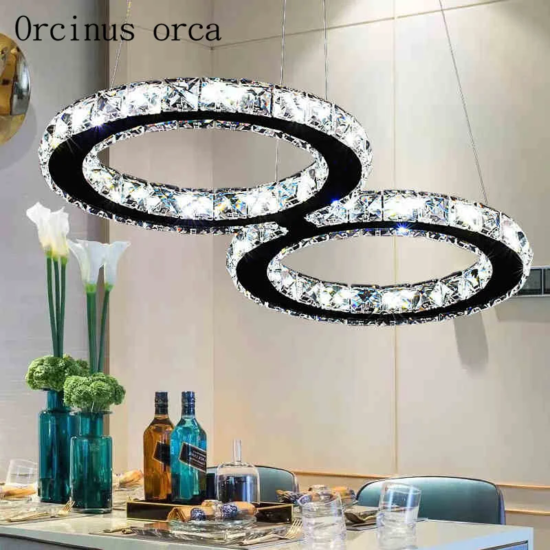 

LED crystal lamp creative restaurant chandelier modern minimalist living room bedroom lamp lighting