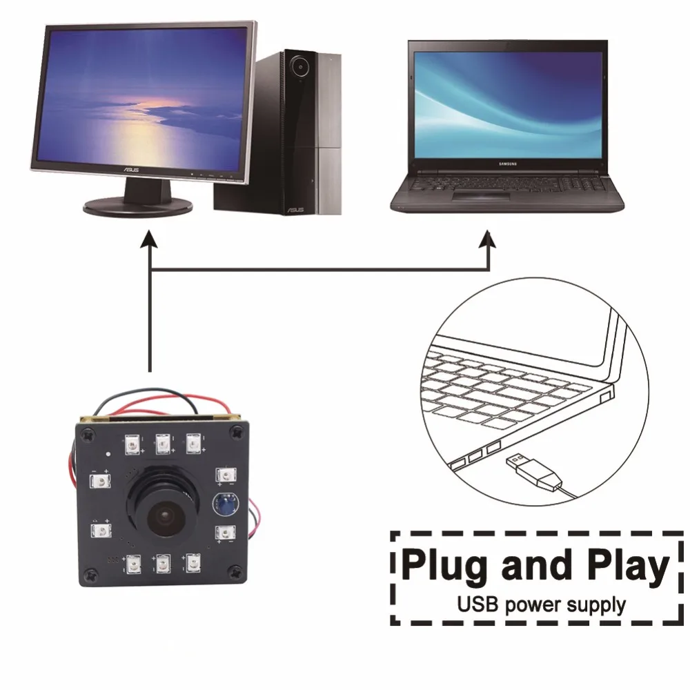 OEM USB модуль камеры 2 мегапиксельная cmos OV2710 100 120FPS UVC IR камера ночного видения micro usb