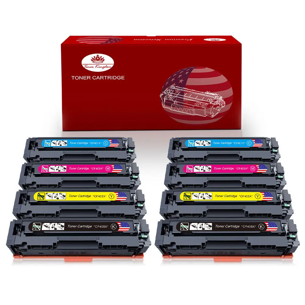 

TONER KINGDOM 8pcs/set CF400X-CF403X 201X 210A Toner Cartridge Set For HP Laserjet Pro M252dw M252n M252 MFP M277dw/M277n M277