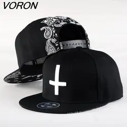 Voron2017 новый бренд уличной танец прохладно хип-хоп шапки Вышивка крест Snapback на кнопках сзади Бейсболки для женщин Шапки кости шляпа