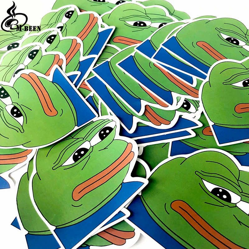 25 шт./лот, записная книжка Sad Pepe the Frog, холодильник, скейтборд, чехол на колесиках, наклейки на рюкзак, столы, водонепроницаемые, ПВХ, автомобильные наклейки