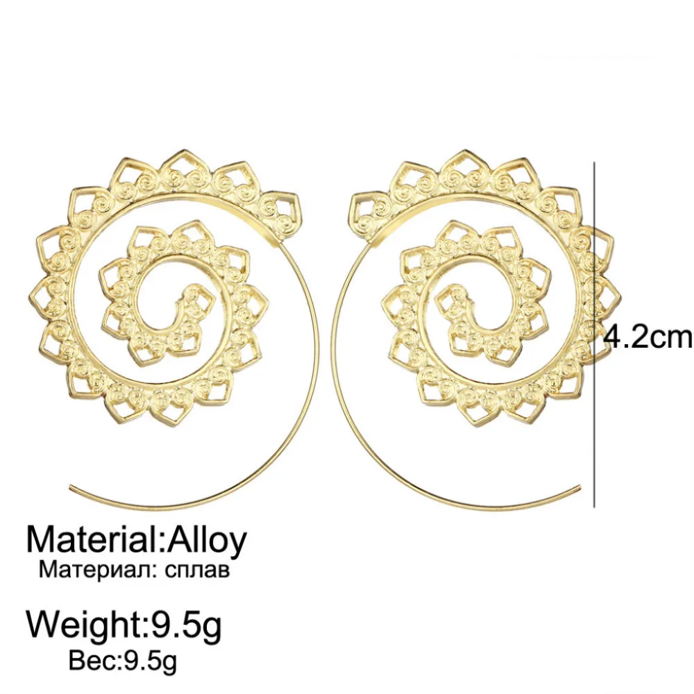 М мизм Украшенные Серьги-кольца цыганские индийские племенные этнические бохо серьги для женщин ювелирные изделия pendientes mujer moda