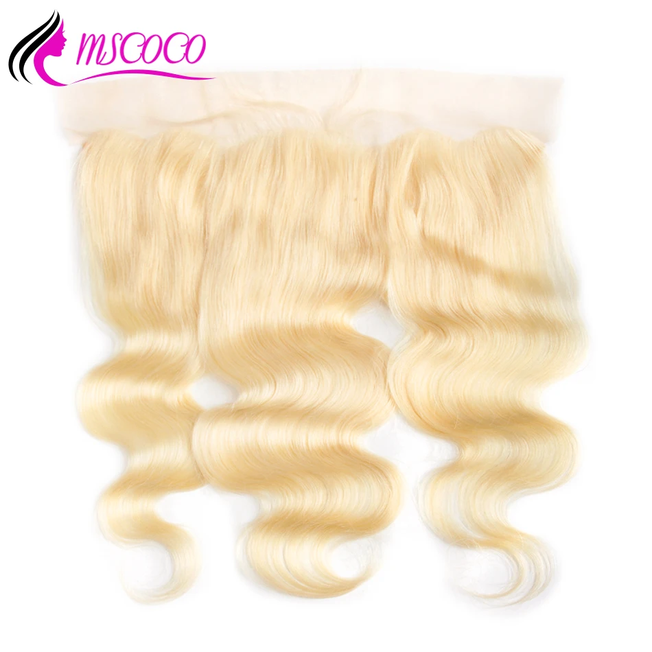 

Mscoco Hair 13X4 613 Blonde Lace Frontal Closure Peruvian Body Wave Remy Human Hair Ear to Ear Swiss Lace Frontal Closure