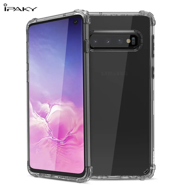 

S10e iPaky For Samsung Galaxy S10 PLUS Case Soft TPU Frame+Hard PC Back Board Transparent Cover galaxy S9 PLUS Protective Shield