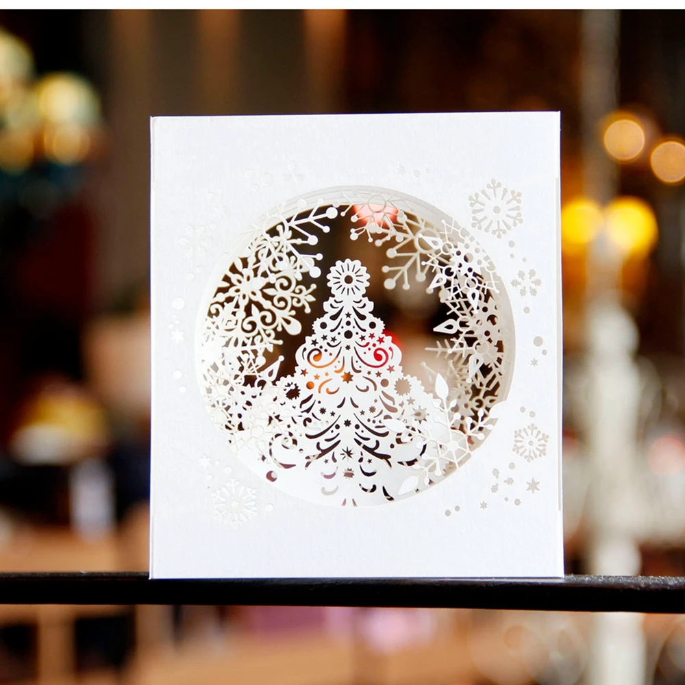 3D Рождественские поздравительные открытки вечерние открытки с конвертом