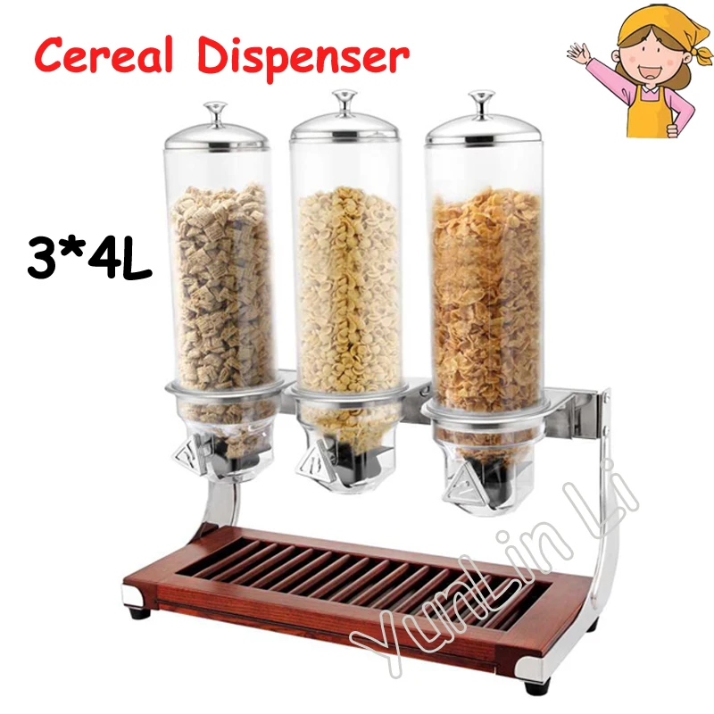 

3*4L Cereal Dispenser Oatmeal Dispenser Cornmeal Divider Household Cereal Distributor Cereal Conservator Hotel and Catering Tool