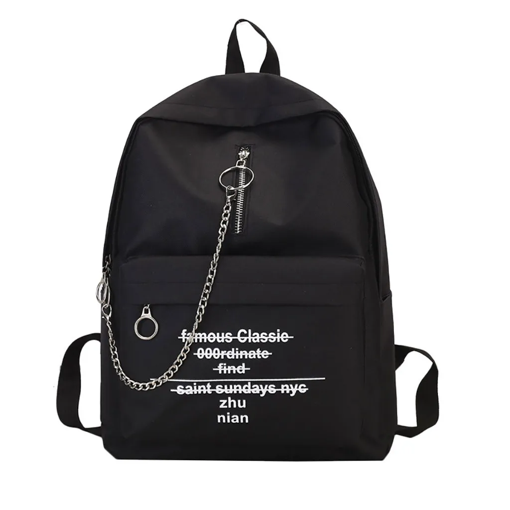 Aelicy рюкзак в Корейском стиле с принтом алфавита для студентов, женская сумка на плечо, женские модные трендовые рюкзаки с цепочкой, мужские школьные сумки