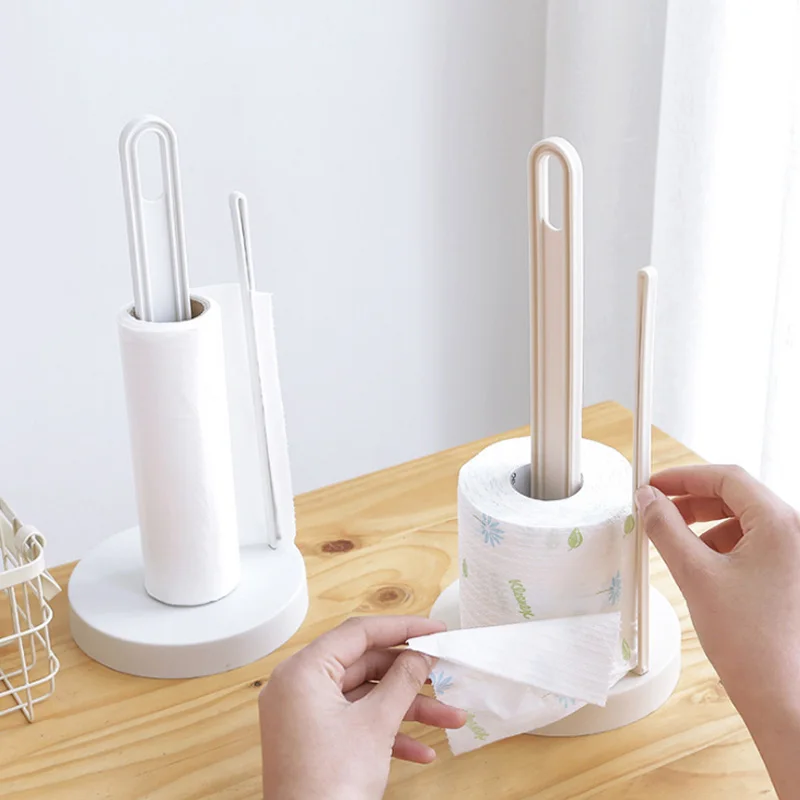 

Vertical Roll Paper Holder Kitchen Paper Napkin Racks Creative Desktop Punch-Free Paper Towel Rack