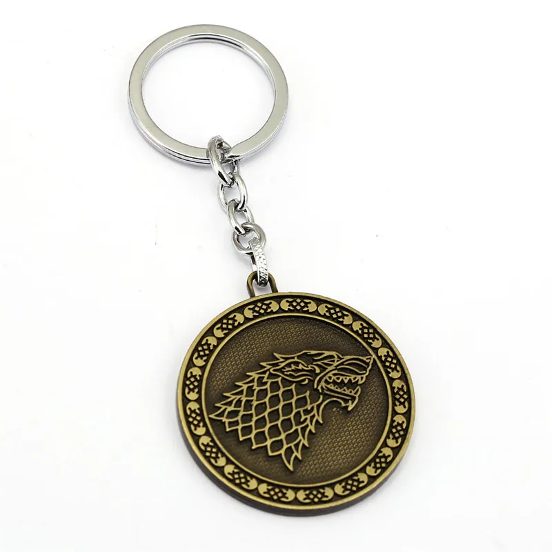 

HSIC Game of Throne Keychain Song of Ice and Fire Stark Key Ring Holder Chaveiro Car Key Chain Men Jewelry Souvenir