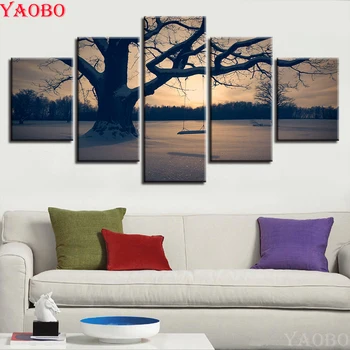 

DIY 3D Diamond Embroidery Tree Dusk Nature Landscape Diamond Painting full square round drill Cross Stitch Mosaic Rhinestone