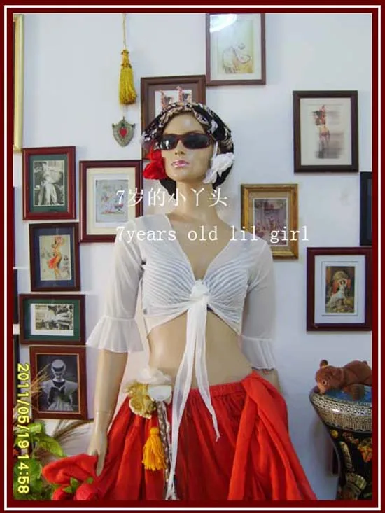 

Belly dance top Transparent thin belly danc small flare Blouse Top CD12