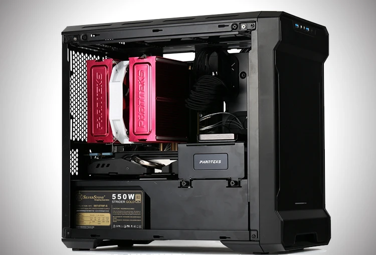 PHANTEKS 215P ITX чехол для компьютера(поддерживает материнскую плату ITX/280 водяное охлаждение/контроль температуры Бесшумная пыль с 20 см вентилятором