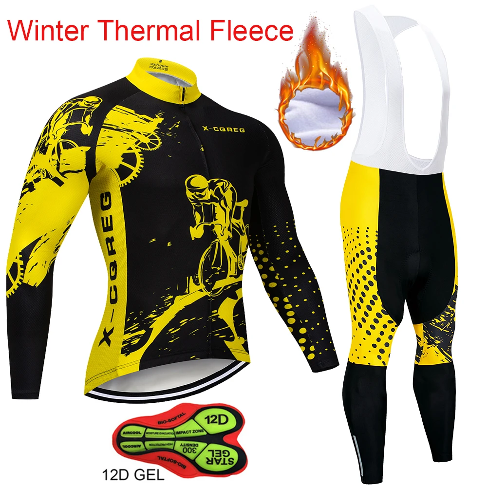Camisa de Ciclismo Homens Inverno Térmica Vestuário Ciclismo 2018 Nova X cqreg Manga Longa Conjunto Ropa Ciclismo Mtb Bicicleta Maillot Bicicleta Desgaste