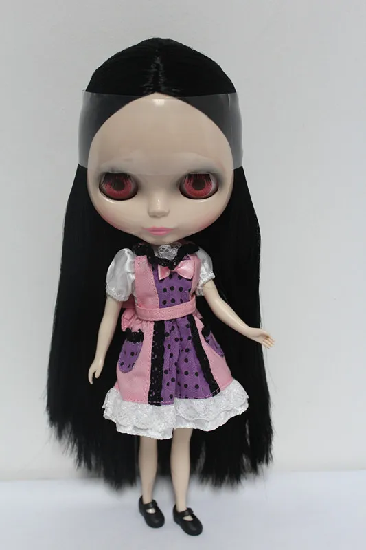 Кукла Blygirl Blyth, черные прямые волосы, нормальное тело, 7 суставов, № 6852, 1/6, кукла для самостоятельного макияжа