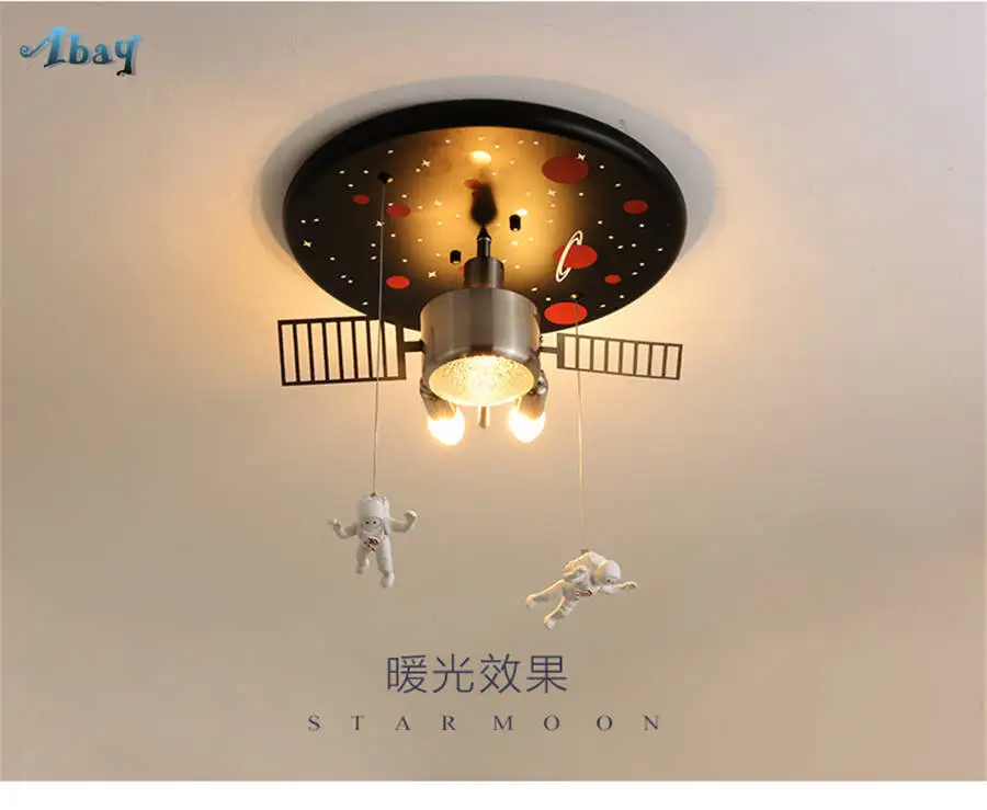 Арт-деко, спутниковый астронавт, светодиодный потолочный светильник для детской комнаты, детского сада, креативный потолочный светильник для учебы, гостиной, светильник s