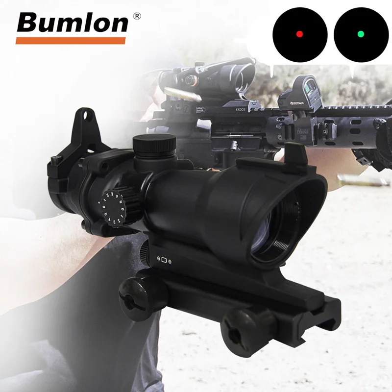 

ACOG 1X32 Red Green Dot Sight Optical Rifle Scopes 5 level control Red Dot Scope Hunting Scopes With 20mm Rail for Airsoft Gun
