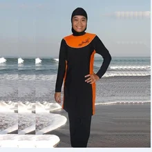 NIDALEE напечатаны цветные блоки скромные исламские купальники для женщин девочек Полный покрытый 2 шт. хиджаб мусульманский купальник бикини