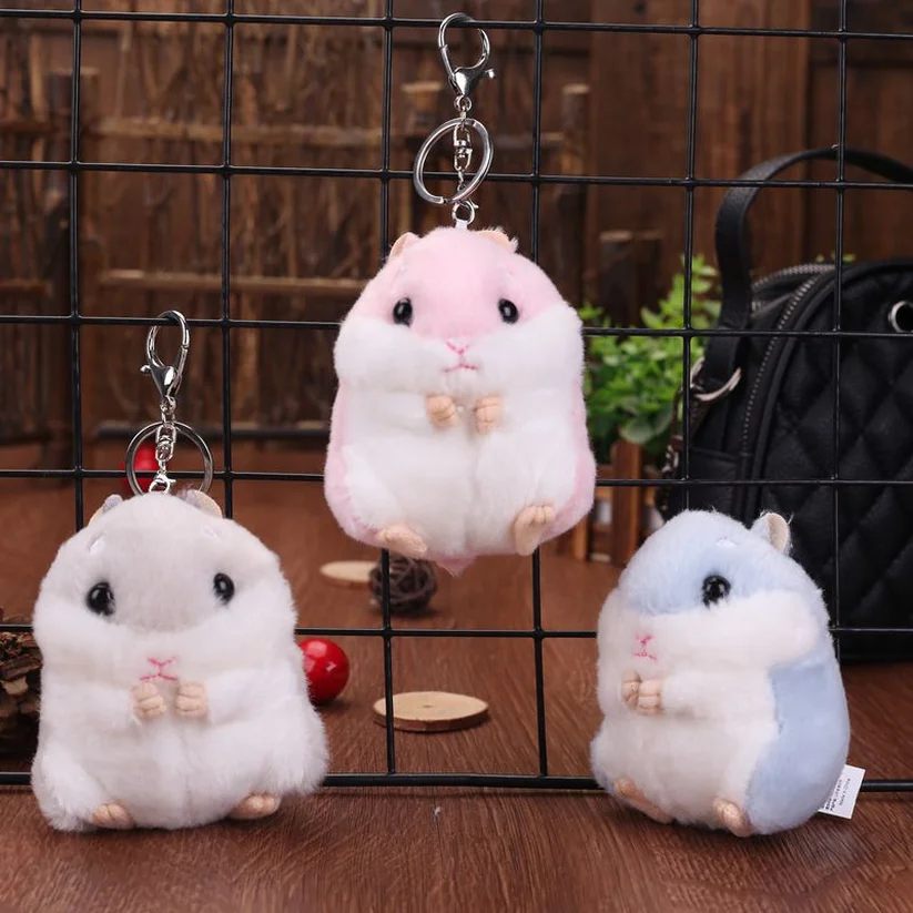 

10cm Cute Plush Toy New Cute Soft Plush Hamster Doll Jewelry Bag Key Pendant Plush Hamster Doll Dropshing Plush Keychain